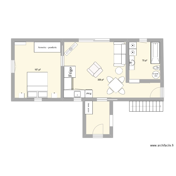 bigénéraition 2. Plan de 3 pièces et 51 m2