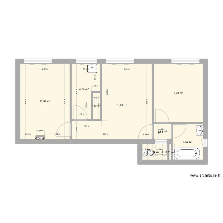 Maelys. Plan de 10 pièces et 46 m2