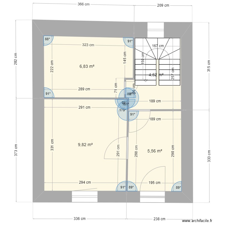 Maison XElle2. Plan de 4 pièces et 27 m2