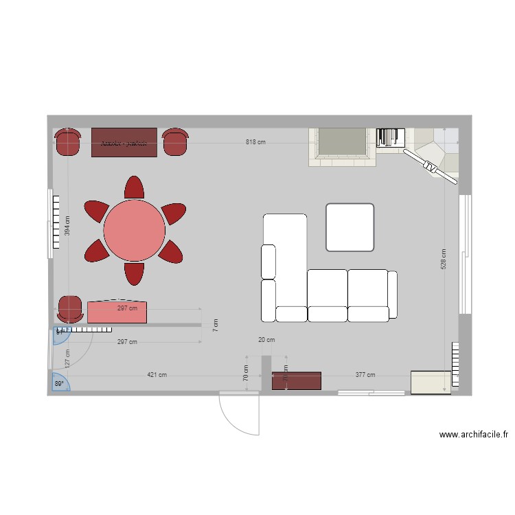 salon2. Plan de 1 pièce et 43 m2