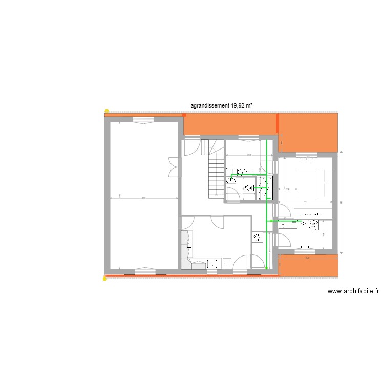 anne-marie. Plan de 8 pièces et 53 m2