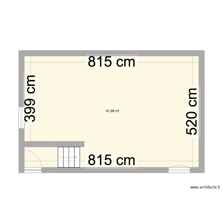 STUDIO PLATEAU. Plan de 1 pièce et 42 m2