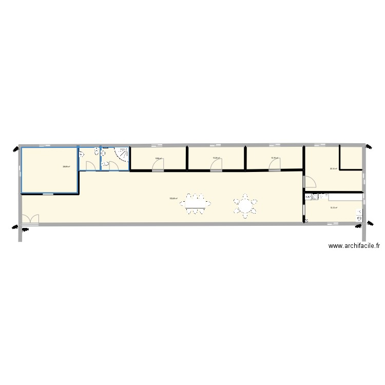 tajriba. Plan de 7 pièces et 195 m2