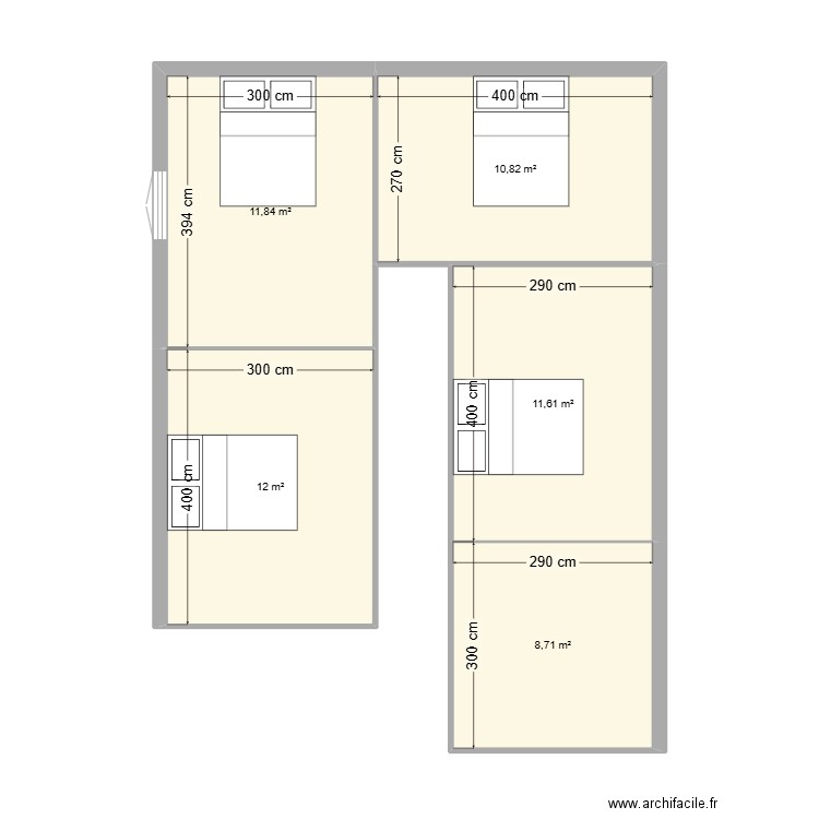 maison nath. Plan de 5 pièces et 55 m2