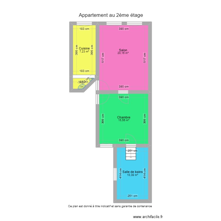 Gérarchamps. Plan de 5 pièces et 54 m2