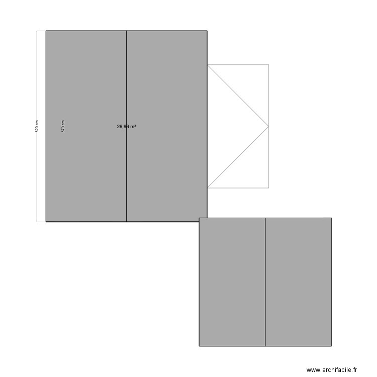 plan garage. Plan de 1 pièce et 27 m2