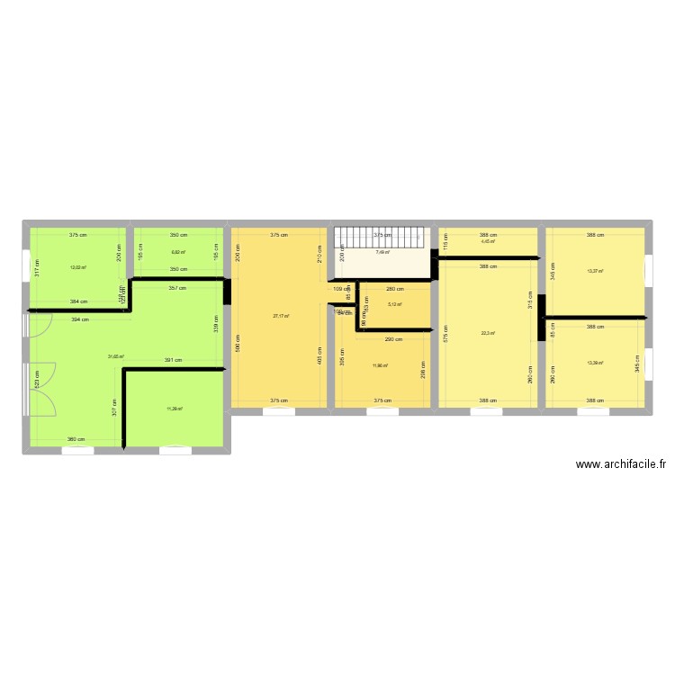 Garage B2 Etage V1. Plan de 12 pièces et 167 m2