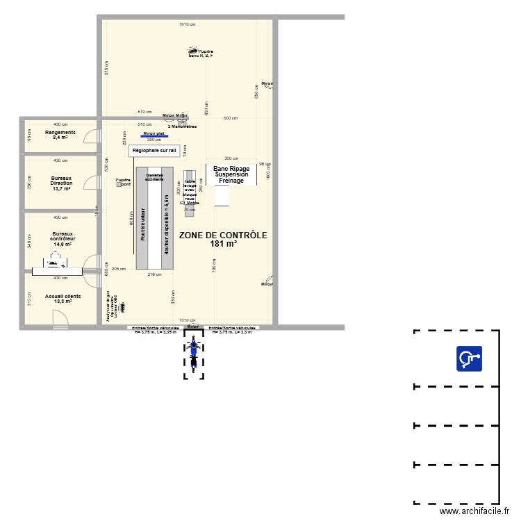 CCT mixte VL/CL Suran Auto Contrôle ST JULIEN SUR SURAN 39BASJ. Plan de 5 pièces et 231 m2