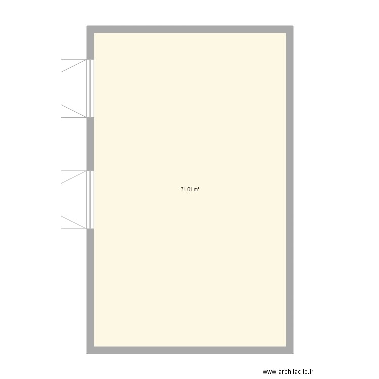 Plan garage. Plan de 1 pièce et 71 m2