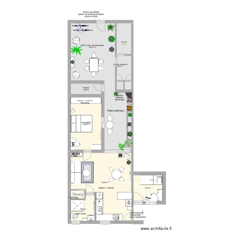 Villa La Cachette version 3. Plan de 9 pièces et 102 m2