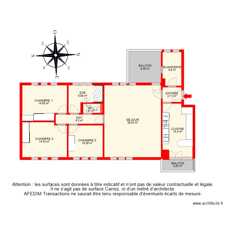 BI25608. Plan de 17 pièces et 157 m2