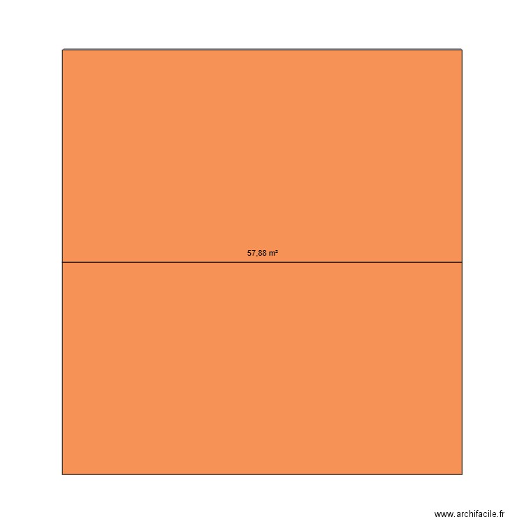 MAISON. Plan de 1 pièce et 58 m2