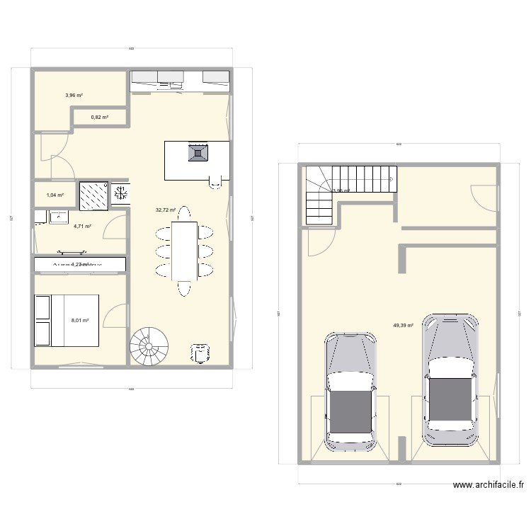 215. Plan de 9 pièces et 106 m2