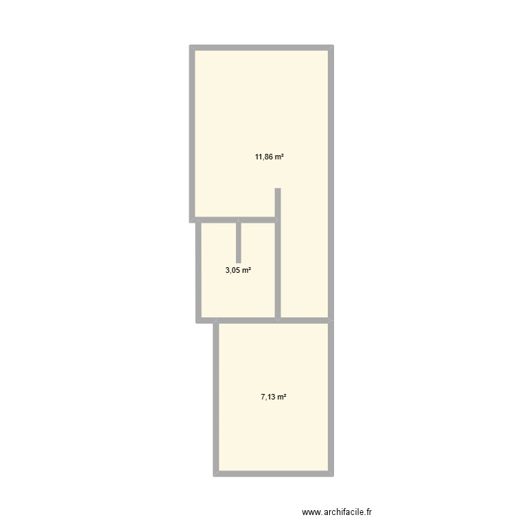 Françoise. Plan de 3 pièces et 22 m2