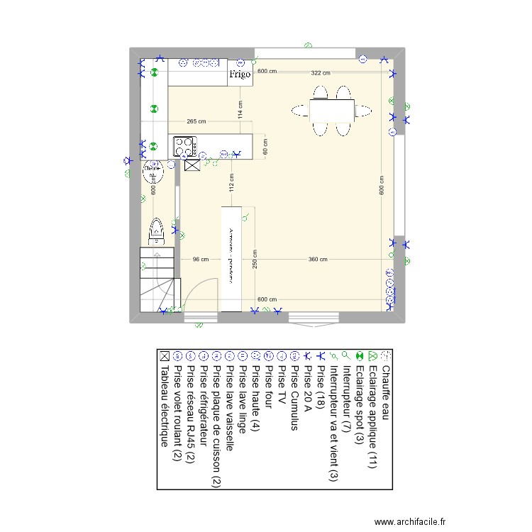 gilles bas1. Plan de 1 pièce et 36 m2