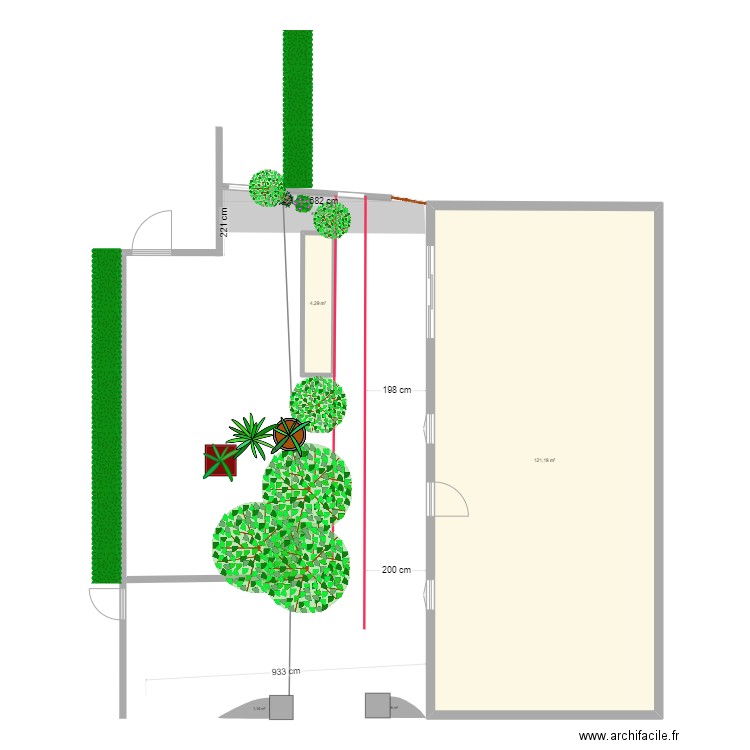 PROJET JARDI 14 SEPTEMBRE 2024. Plan de 2 pièces et 125 m2