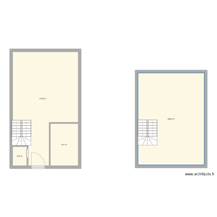 maison 2-2. Plan de 4 pièces et 107 m2