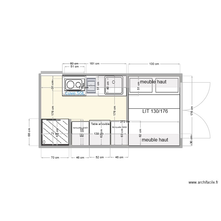 plan iveco vasp clem. Plan de 2 pièces et 6 m2