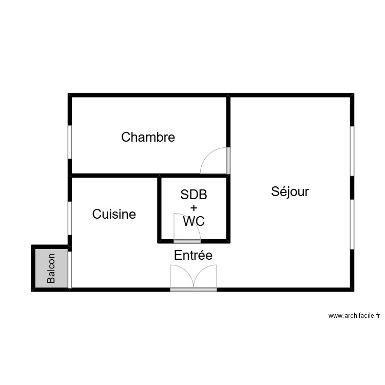 LE BOHEC. Plan de 4 pièces et 49 m2