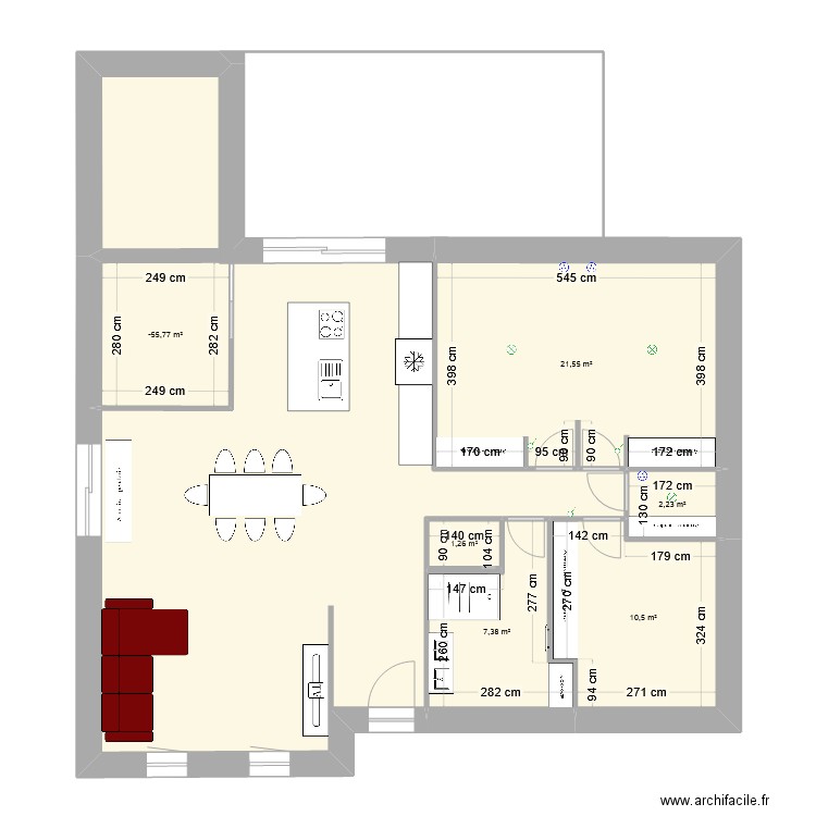 NOUVEAU PLAN. Plan de 7 pièces et 105 m2