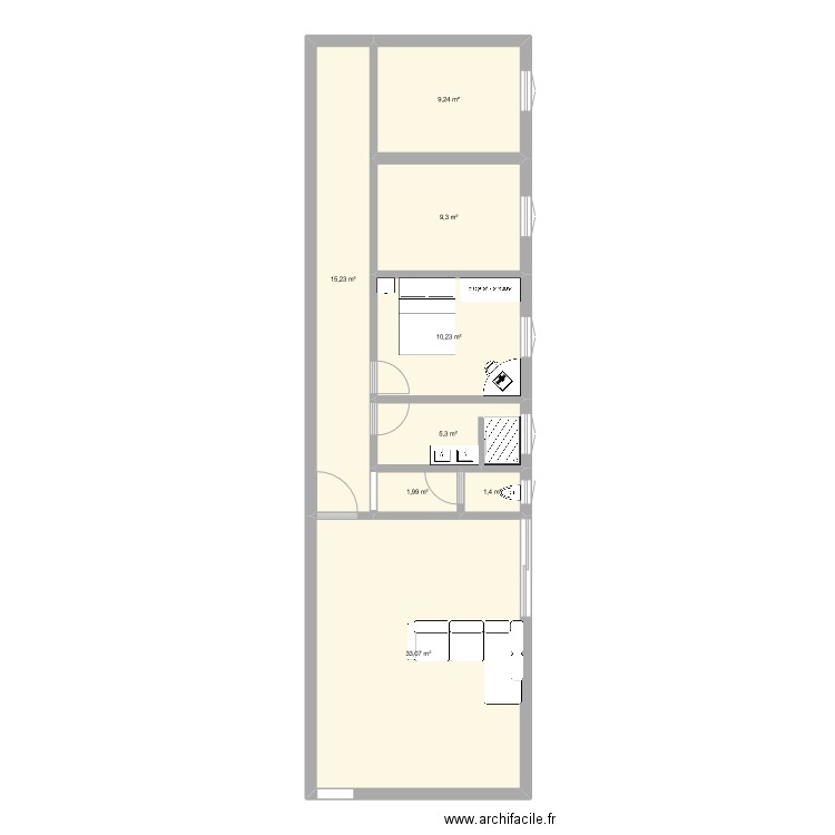 rénov ville solon. Plan de 8 pièces et 86 m2