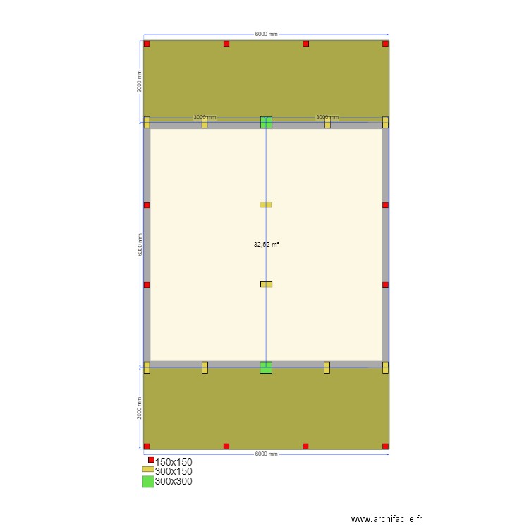 Сваи Пушкино. Plan de 3 pièces et 54 m2