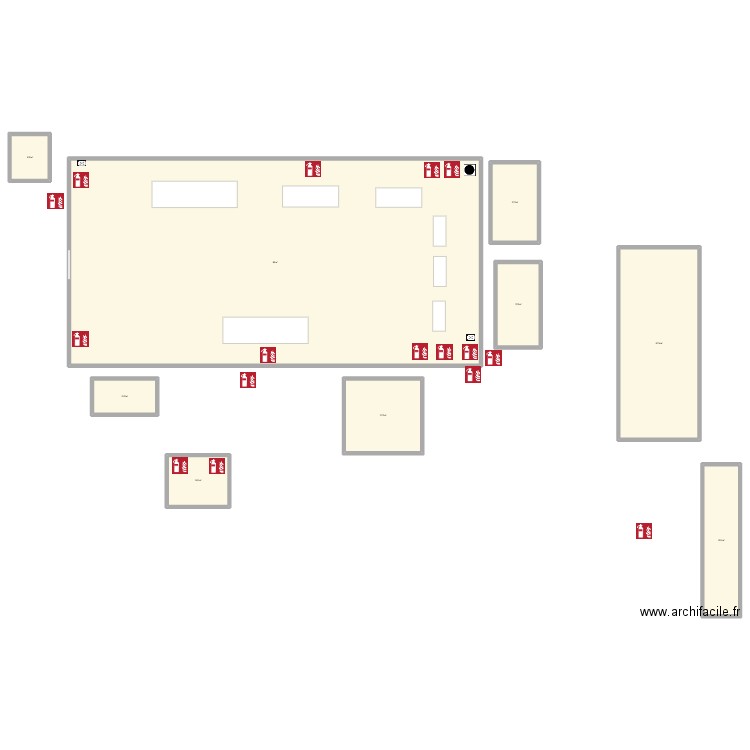 scierie courcelles. Plan de 9 pièces et 1299 m2