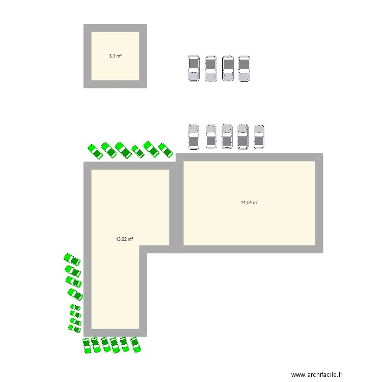 Plan de masse toyota parking. Plan de 3 pièces et 31 m2