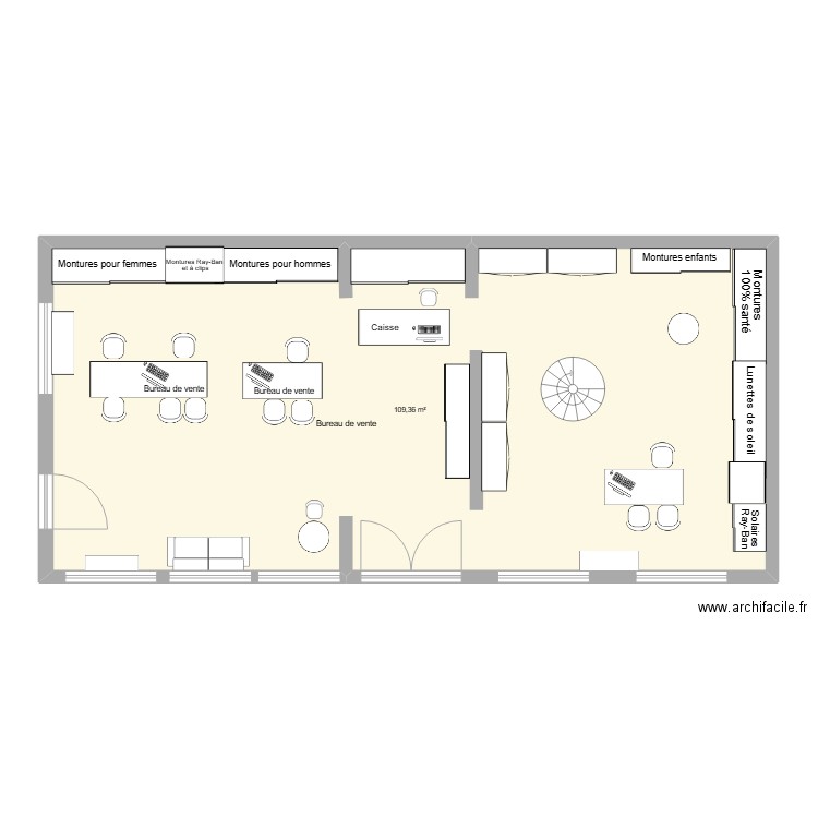 QZDQZD. Plan de 1 pièce et 109 m2