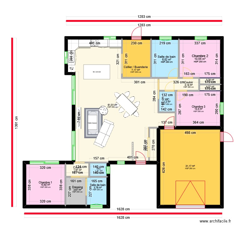 Projet Immobilier 2. Plan de 15 pièces et 156 m2