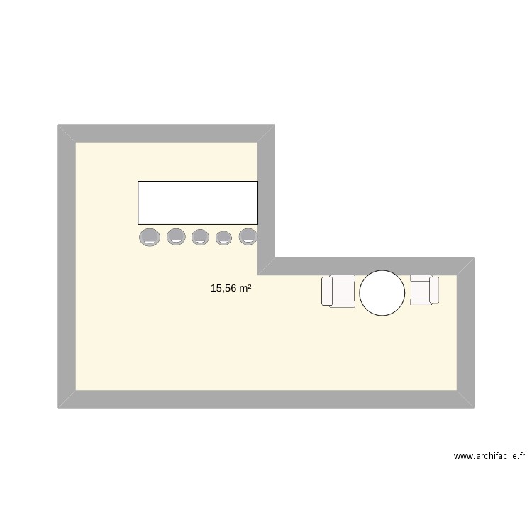 bar canabis. Plan de 1 pièce et 16 m2