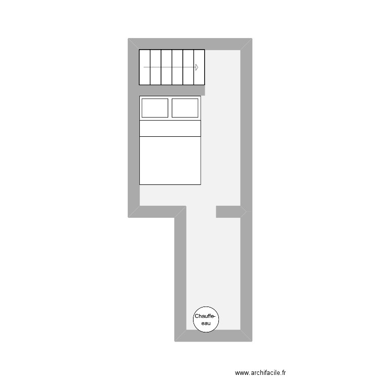 bediouetage. Plan de 1 pièce et 12 m2