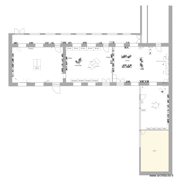 Ecole La République officiel. Plan de 1 pièce et 38 m2