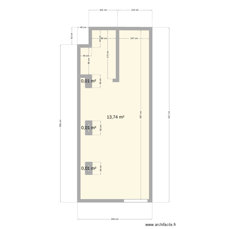 buanderie mirador. Plan de 4 pièces et 14 m2