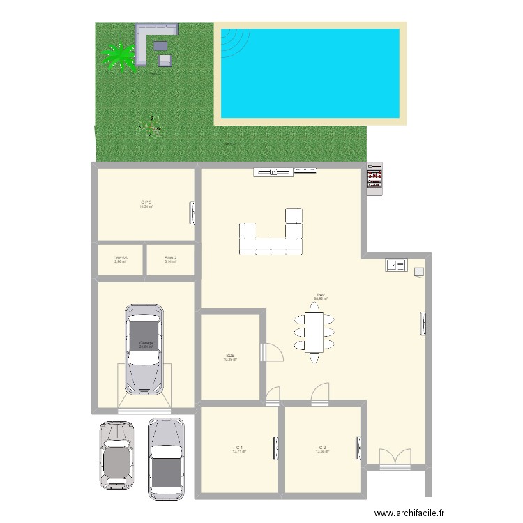 Maison 2k25. Plan de 8 pièces et 172 m2