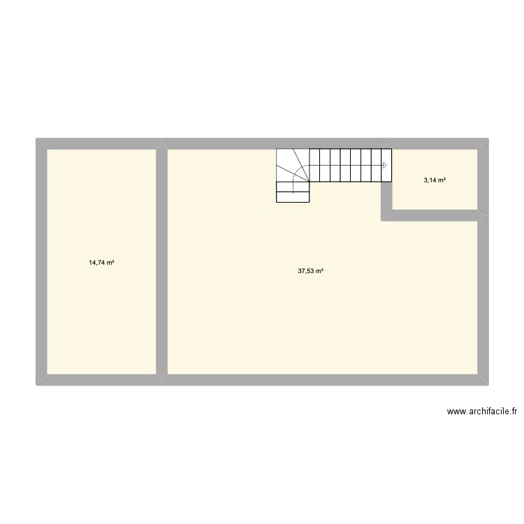 alex1. Plan de 3 pièces et 55 m2