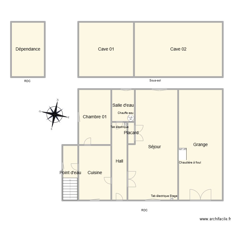 0_CroquisAm_WEBER_RDC. Plan de 11 pièces et 206 m2