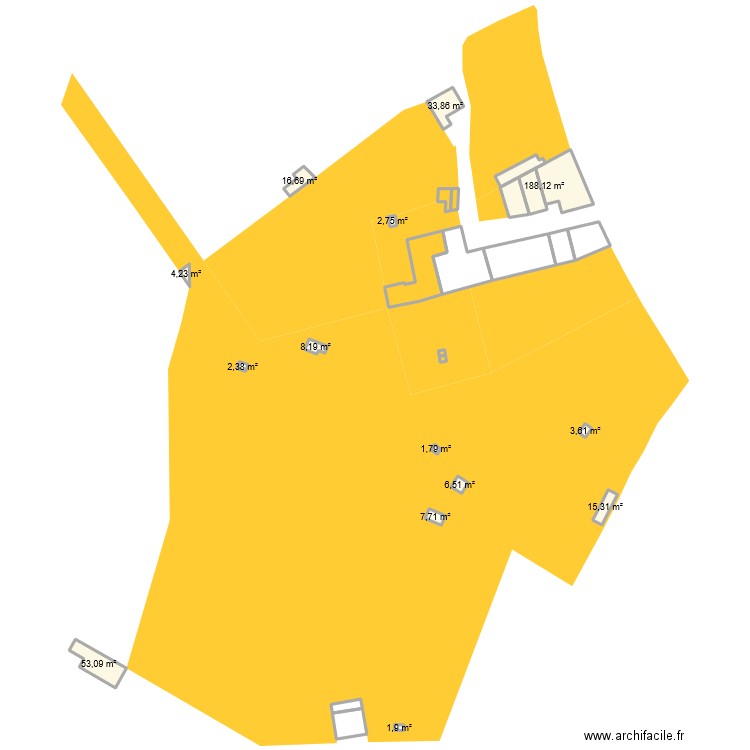 Cadastre . Plan de 14 pièces et 354 m2