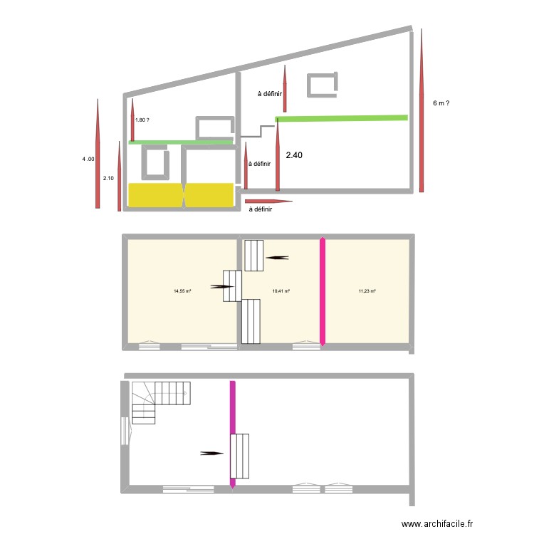 garanprofil h. Plan de 3 pièces et 36 m2