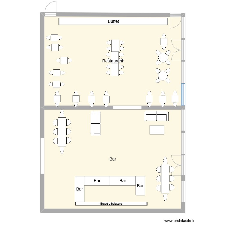 Atelier des gamins. Plan de 2 pièces et 127 m2