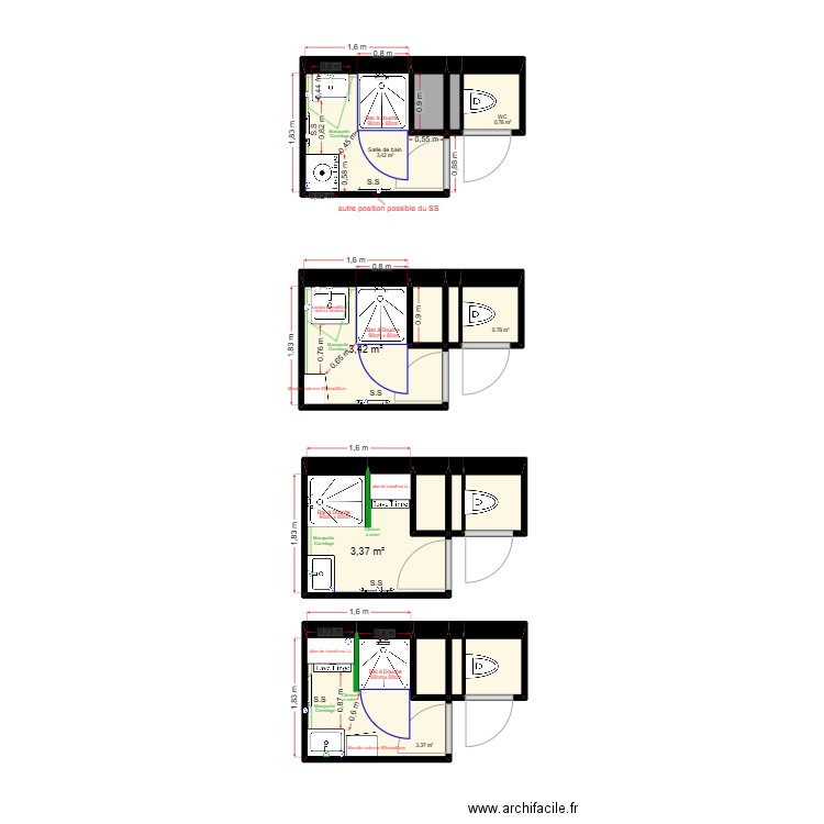 appartement alexandre. Plan de 16 pièces et 19 m2