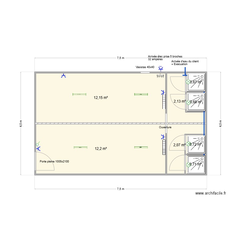 Foresco. Plan de 8 pièces et 31 m2