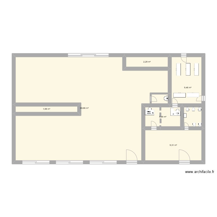 Plan dossier. Plan de 6 pièces et 96 m2