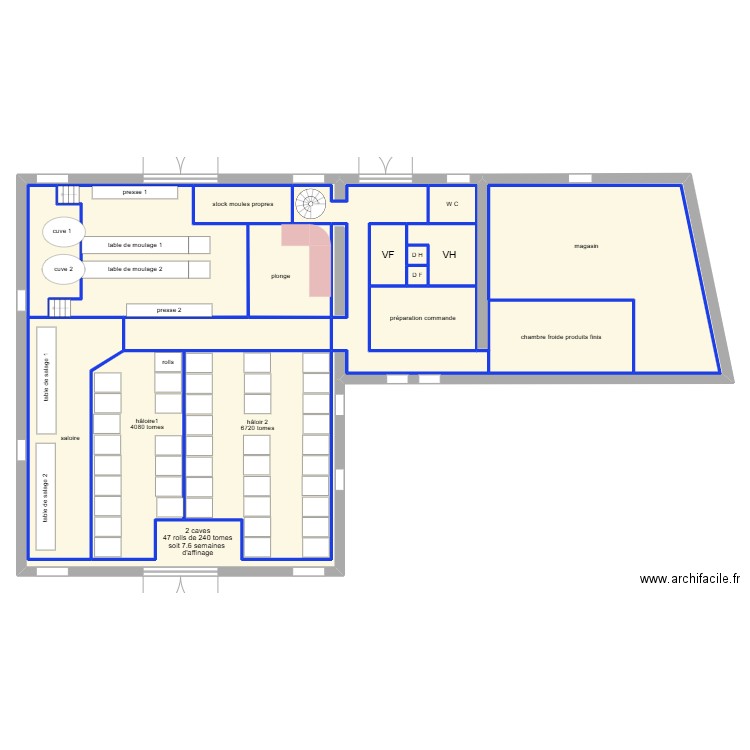 plan fromagerie de javernac 5. Plan de 19 pièces et 788 m2