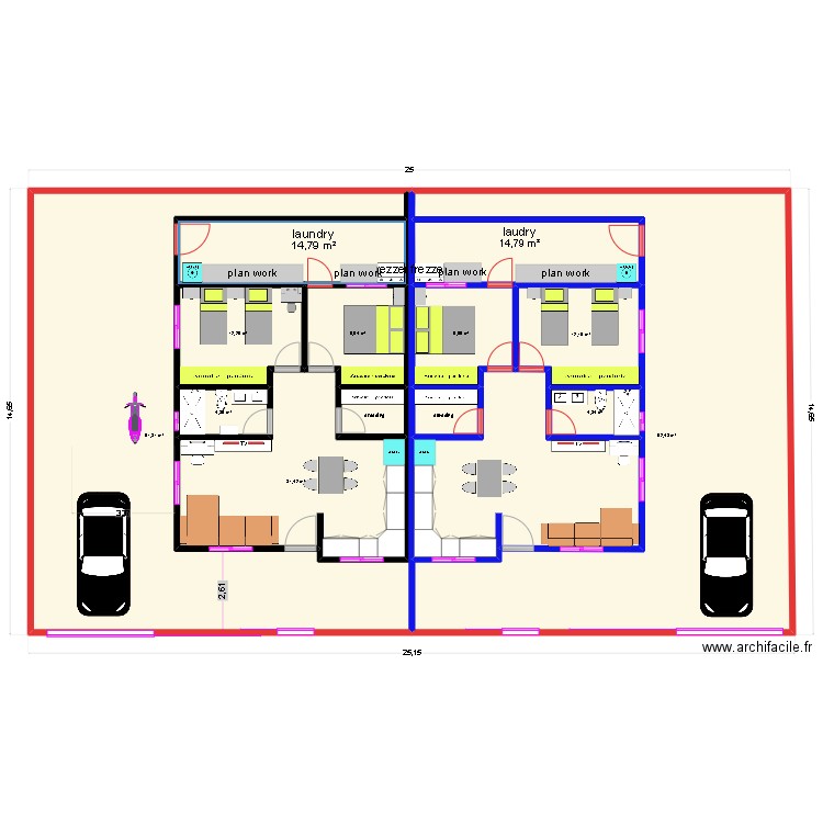 HOUSE 11X7.5M. Plan de 14 pièces et 335 m2