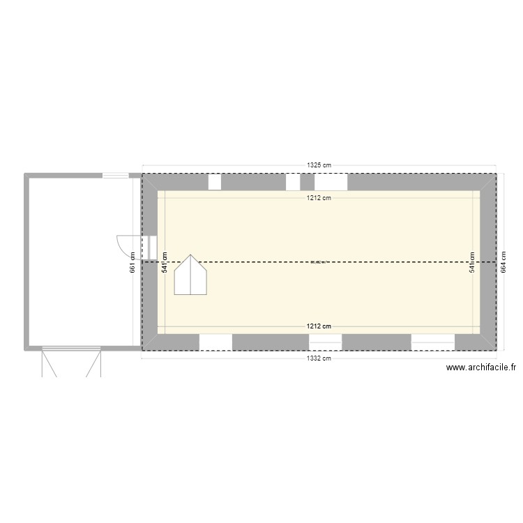 MAURON. Plan de 1 pièce et 66 m2