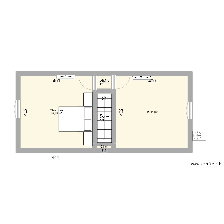 CHAMBRES. Plan de 5 pièces et 35 m2