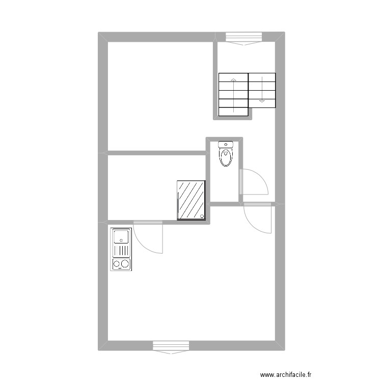 lens dernier étage. Plan de 4 pièces et 36 m2