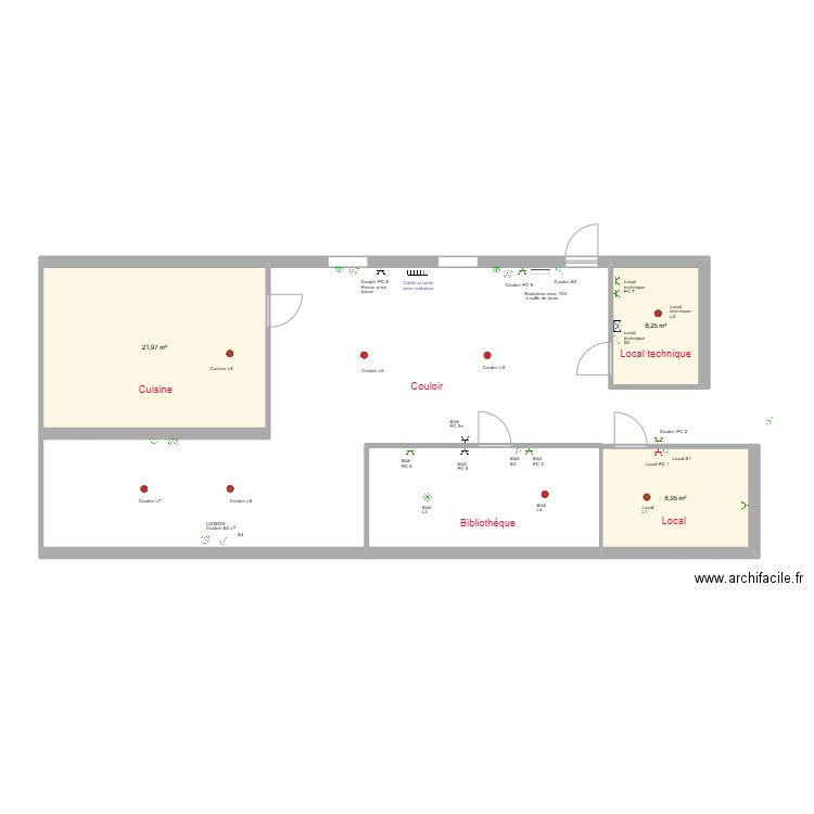 Team 2 schéma après 1. Plan de 3 pièces et 37 m2