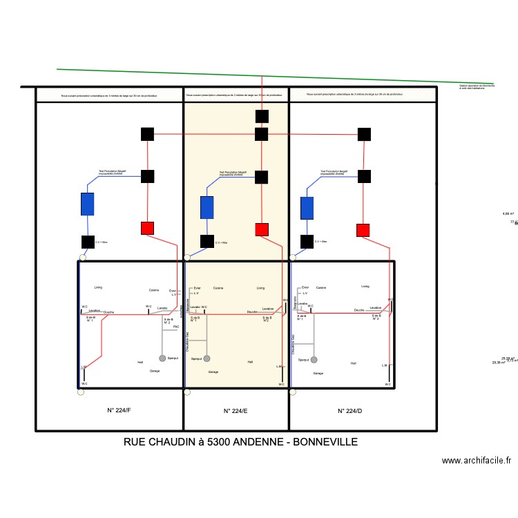 chauvin. Plan de 9 pièces et 225 m2